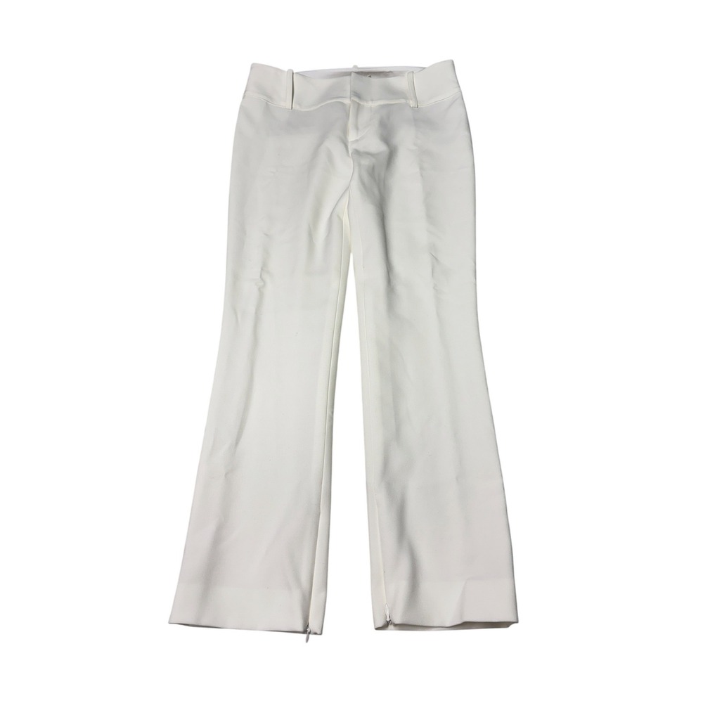 NWT Alice + Olivia Dylan Wide Leg Trousers Off White Womens Size 0 W29 L26